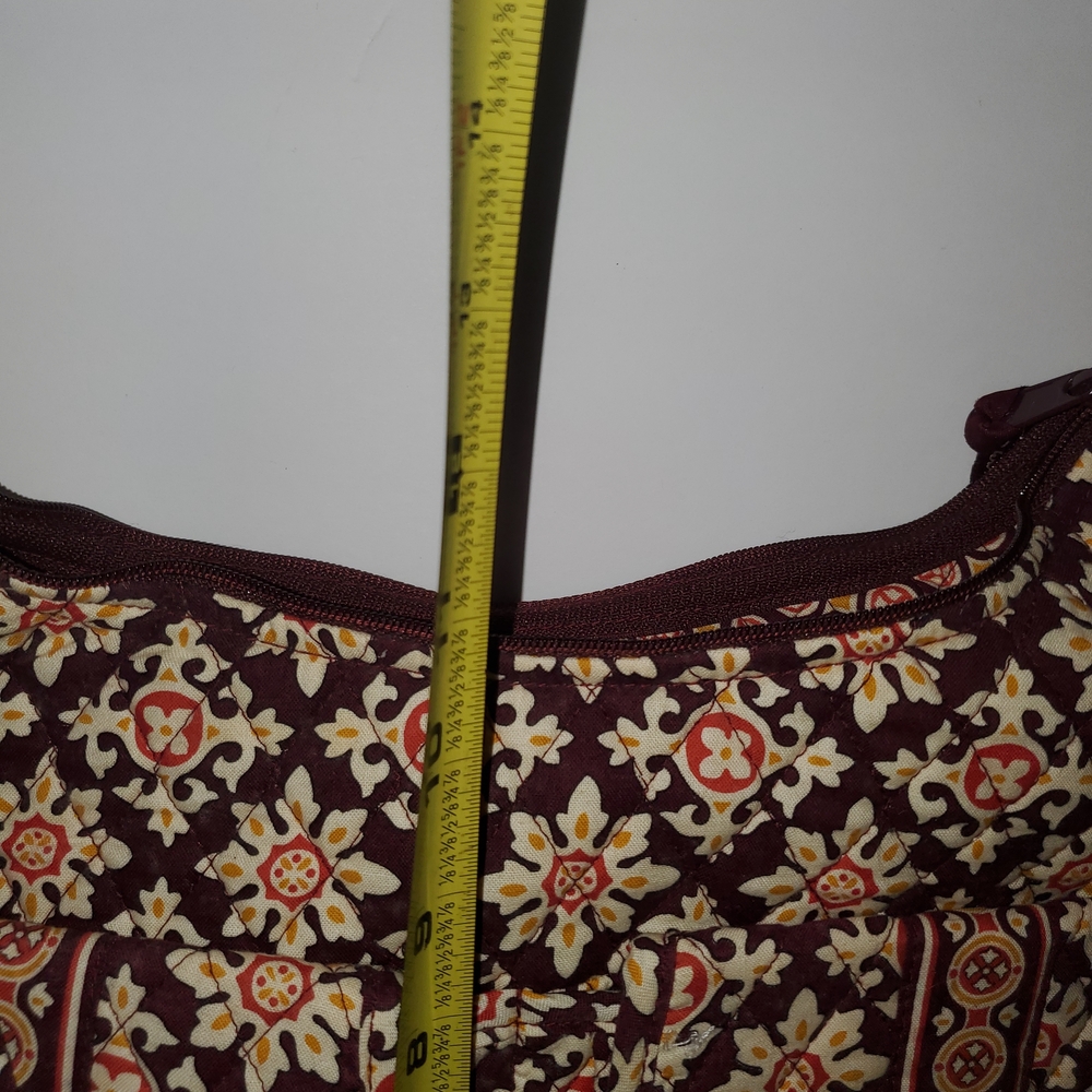 Vera Bradley Burgundy and Yellow Hobo Bag - Picture 6 of 8